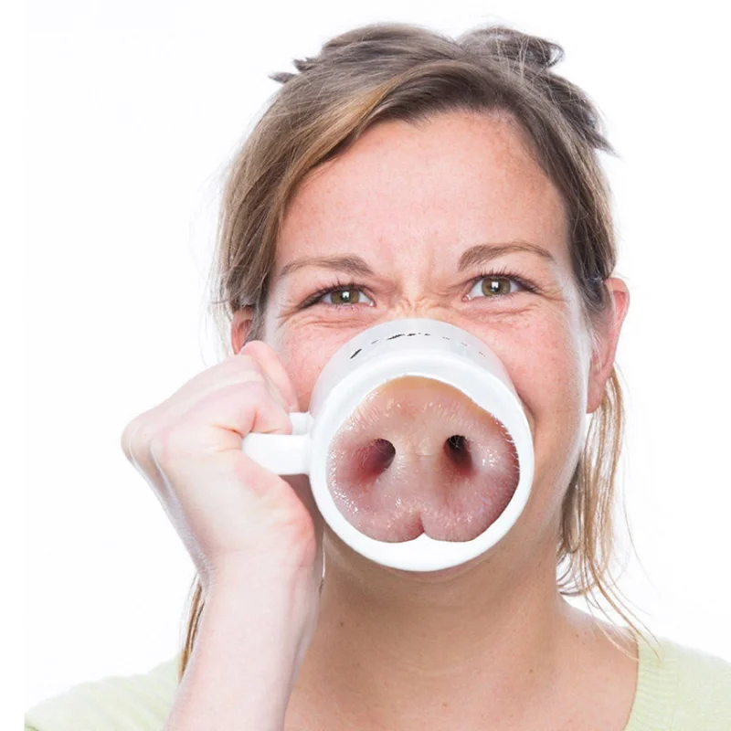 Creative Spoof Funny Pig Nose Dog Nose Cup Creative Ceramic Mug Water Cup Coffee Cup