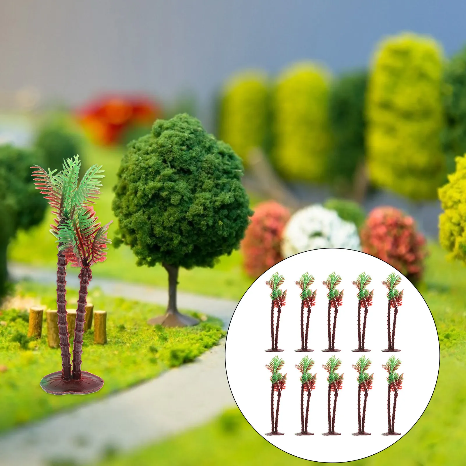 

20Pcs Coconut Tree Decor Simulation Sand Table Landscape Small Lifelike Plastic Miniature Micro Scene Decoration