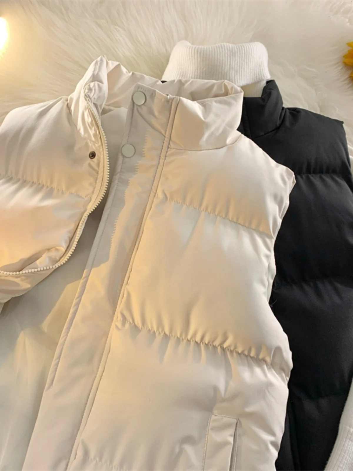 

Thiened Cotton Vest Men's Loose Stand Collar oulder Pad Jaet Trendy Japanese Sle Warm Svel Cotton Clothes