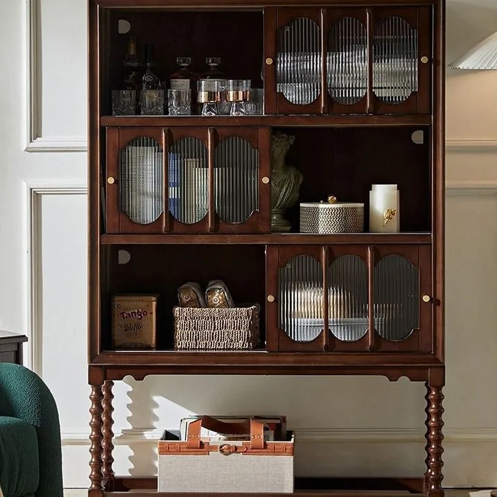 خزانة طويلة قديمة من الخشب الصلب الأمريكي، خزانة مشروبات لغرفة المعيشة، خزانة جانبية لتناول الطعام، خزانة تخزين كتب رئيسية في العصور الوسطى