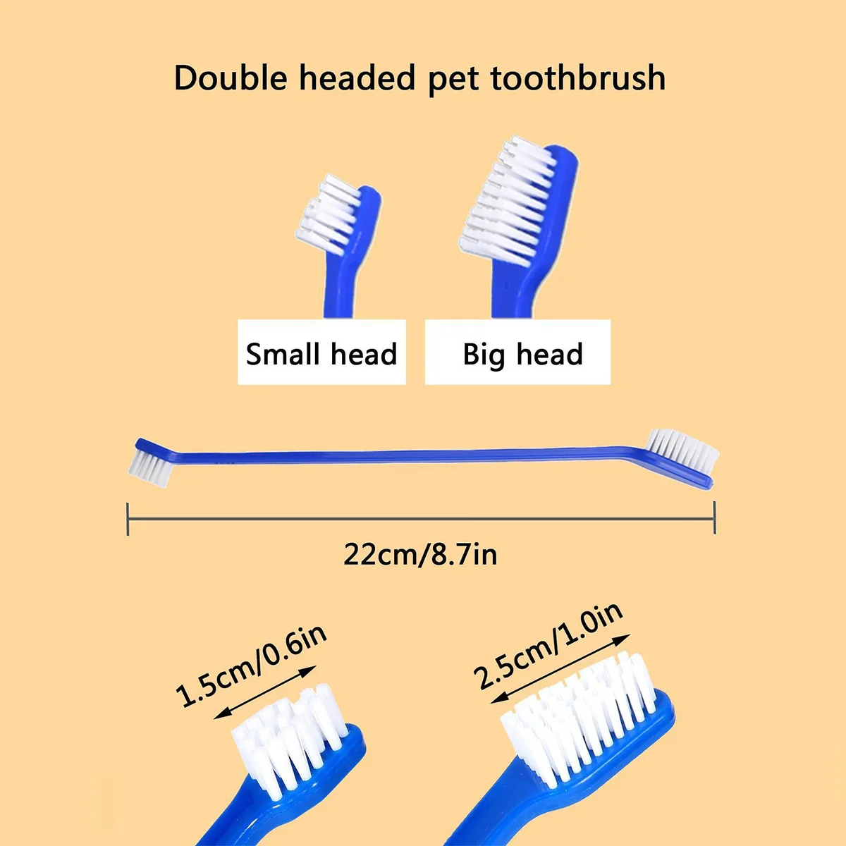 1000 Dog Pet Supplies Cat Puppy Dog Dental Grooming Toothbrush Tooth Teeth Brush Two Ends 8 Colors to Choose