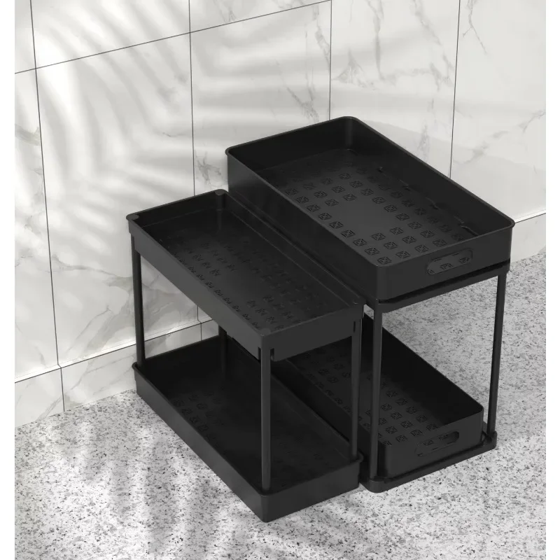 

Expandable Adjustable Kitchen Rack Under Sink Bathroom Storage Organizer and Shelf