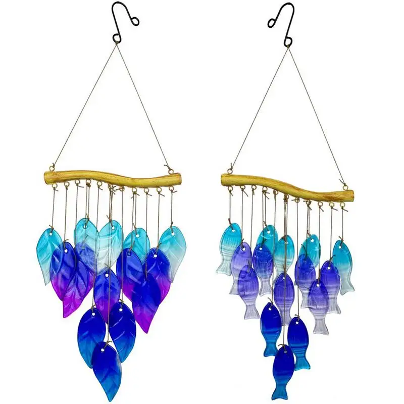 

Wind Chimes for Outside Soothing Melodic Wind Chime Creative Glass Ornament Blue Windchimes for Home Patio Balcony Garden Porch