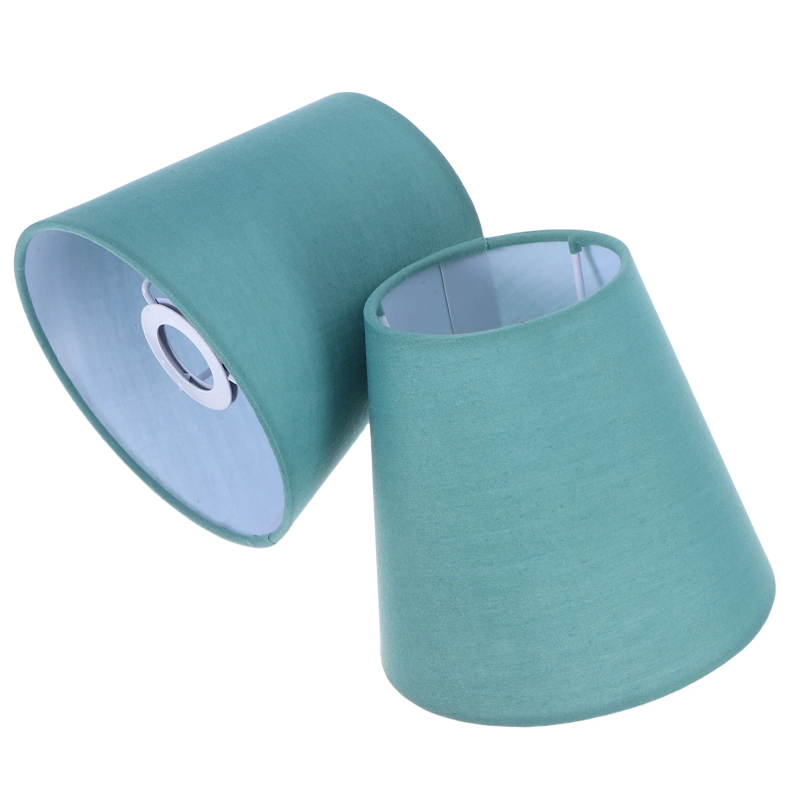 

2pcs Cloth Lamp Shades Fabric Lamp Covers Green Bedside Table Chandeliers Accessories Durable Fade Resistant Easy Installation