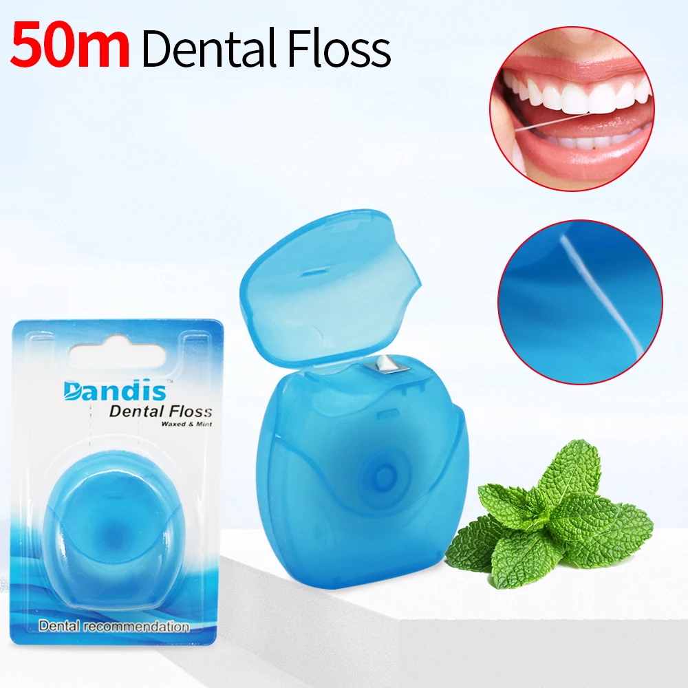 

50M Micro Peppermint Flavor Dental Floss Interdental Brush Teeth Stick Toothpicks Floss Pick Oral Hygiene Clean Wire