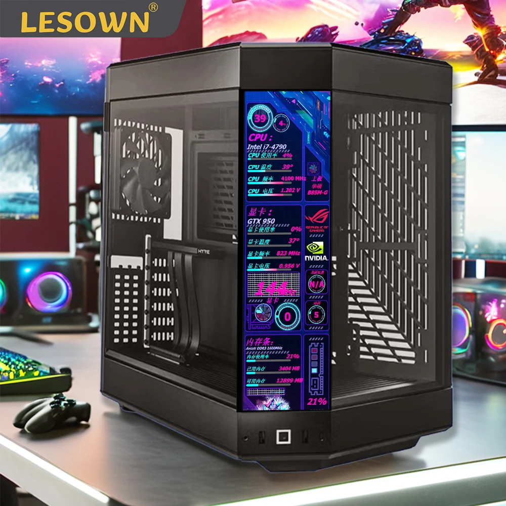 Imagem -01 - Lesown-strip Long 12.7 Polegada 120hz Monitor 100 Rgb 2.5k Usb-c Temperatura Monitoramento Cpu 12.6 Tela de Barra Externa para pc Case lesown strip long 127 polegada 120hz monitor 100 rgb 25k usb c temperatura monitoramento cpu 126 tela de barra externa para pc case 01