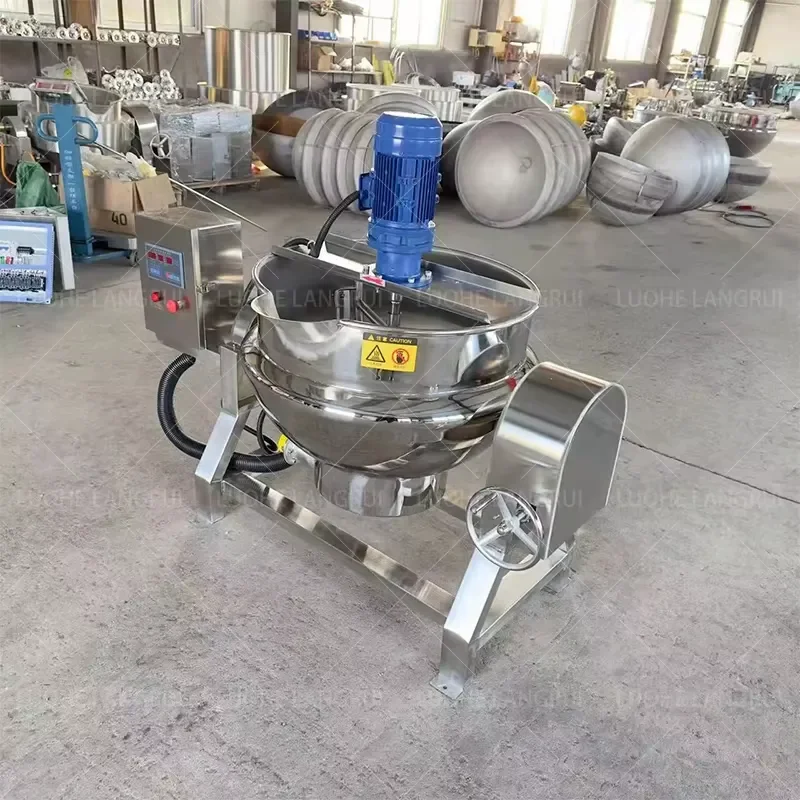 Industrial Automatic Cooking Mixer 50l-1000l Jam Chili Sauce Cooking Stirring Double Steam Jacketed Kettle with Mixer - view 2