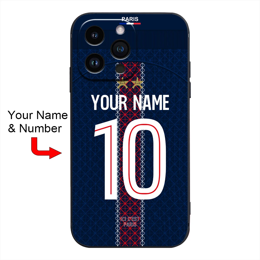 25 França Paris PSG LE PARISIEN Capa para iPhone 17 Air 16 15 14 Pro Max 13 12 11 Mini X XS XR 7 8 6S Plus SE