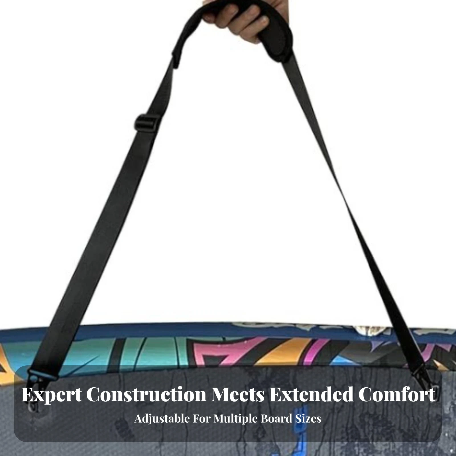 SUP Carrier with Shoulder Pad Versatile Paddleboard Carrying Strap Paddle Board Strap Adjustable Heavy-Duty for Paddleboarders