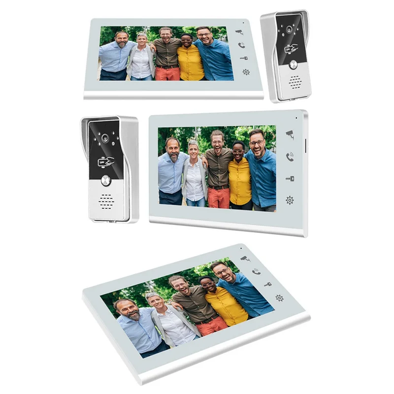 Y45A-Smart Wired Video Intercom Video Intercom Doorbell Suitable For Home Outdoor Doorbell With Display EU Plug