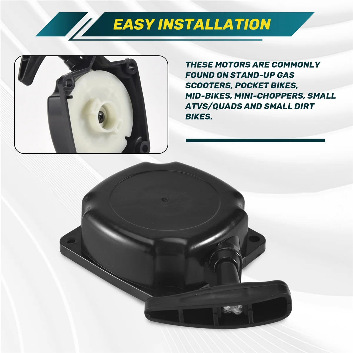 Recoil Pull Starter with Claw Pawl Cog for 33Cc 43Cc 47Cc 49Cc 50Cc Pocket Dirt Bike Scooter Chopper ATV F