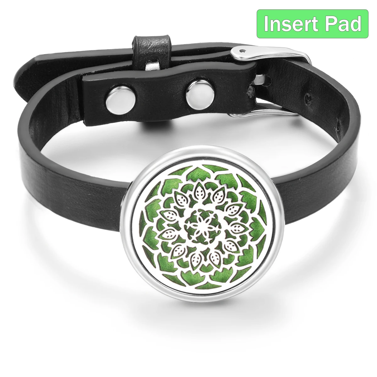 Insert Gasket Women's Essential Oil Aromatherapy Diffuser Bracelet Adjustable Leather Wristband Flowers Perfume Lockets Bangle
