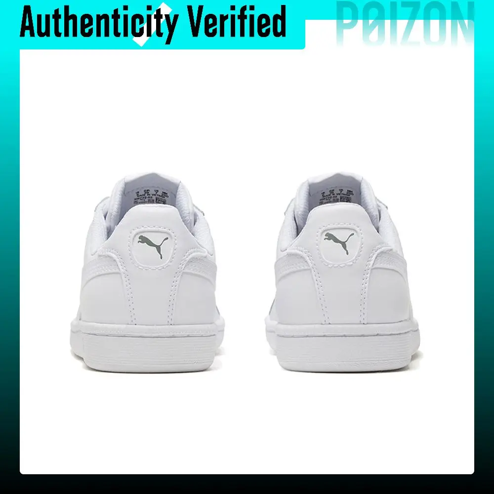 PUMA Smash Platform Animal Leather Comfortable Abrasion Resistant Lightweight Low top Skateboard Shoes Unisex White 356722-02