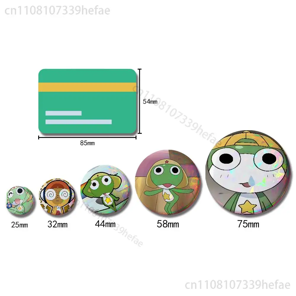 K-Keroro G-Gunsou Frog Badges 25 32 44 58 75 mm Round Cosplay Pin Bag Decor Fans Collect Friends Gifts Brooch Souvenir