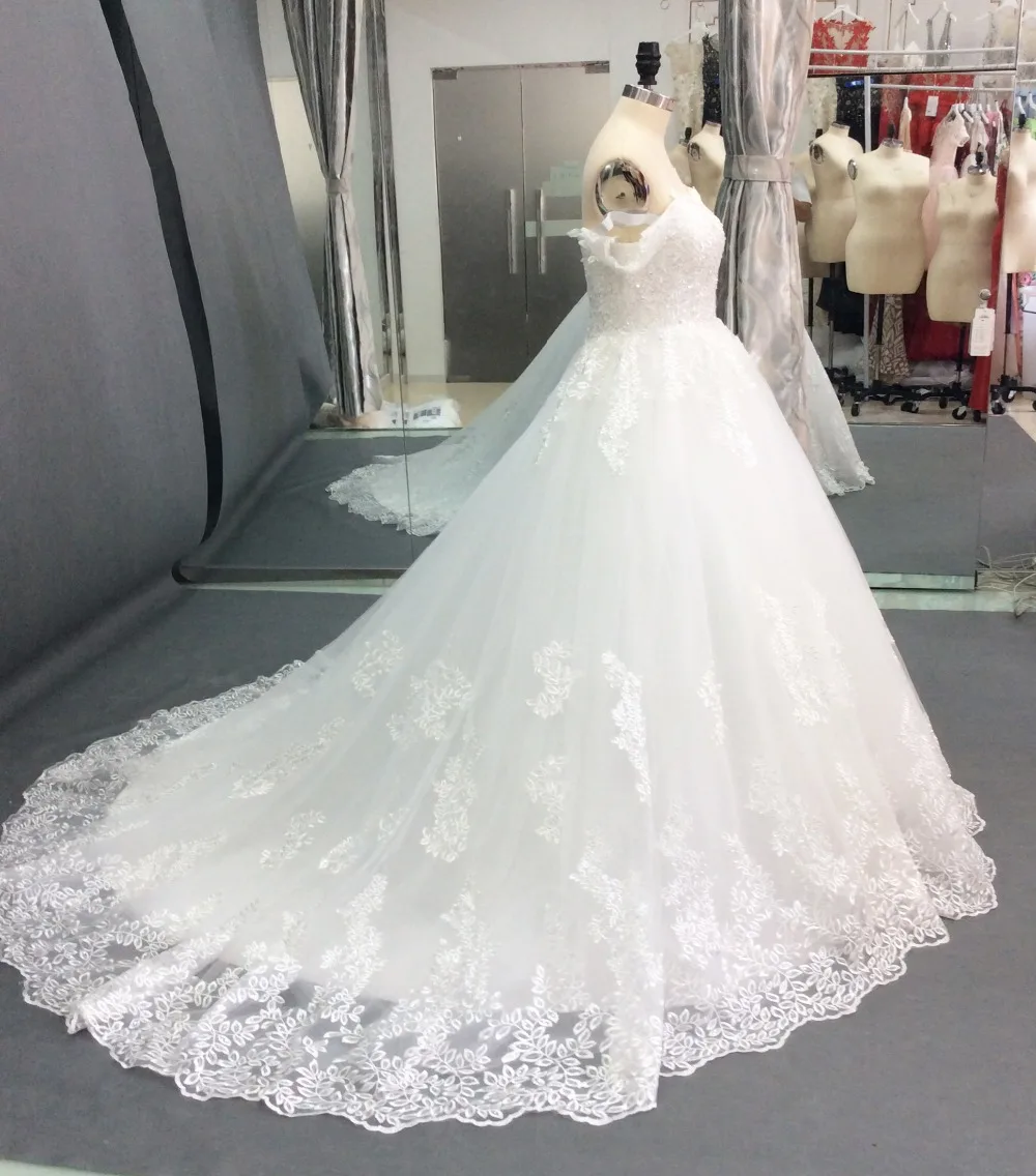 Foto real fora do ombro vestidos de casamento 2024 para noiva plus size contas rendas apliques feminino vestidos de baile vestido de noiva personalizado