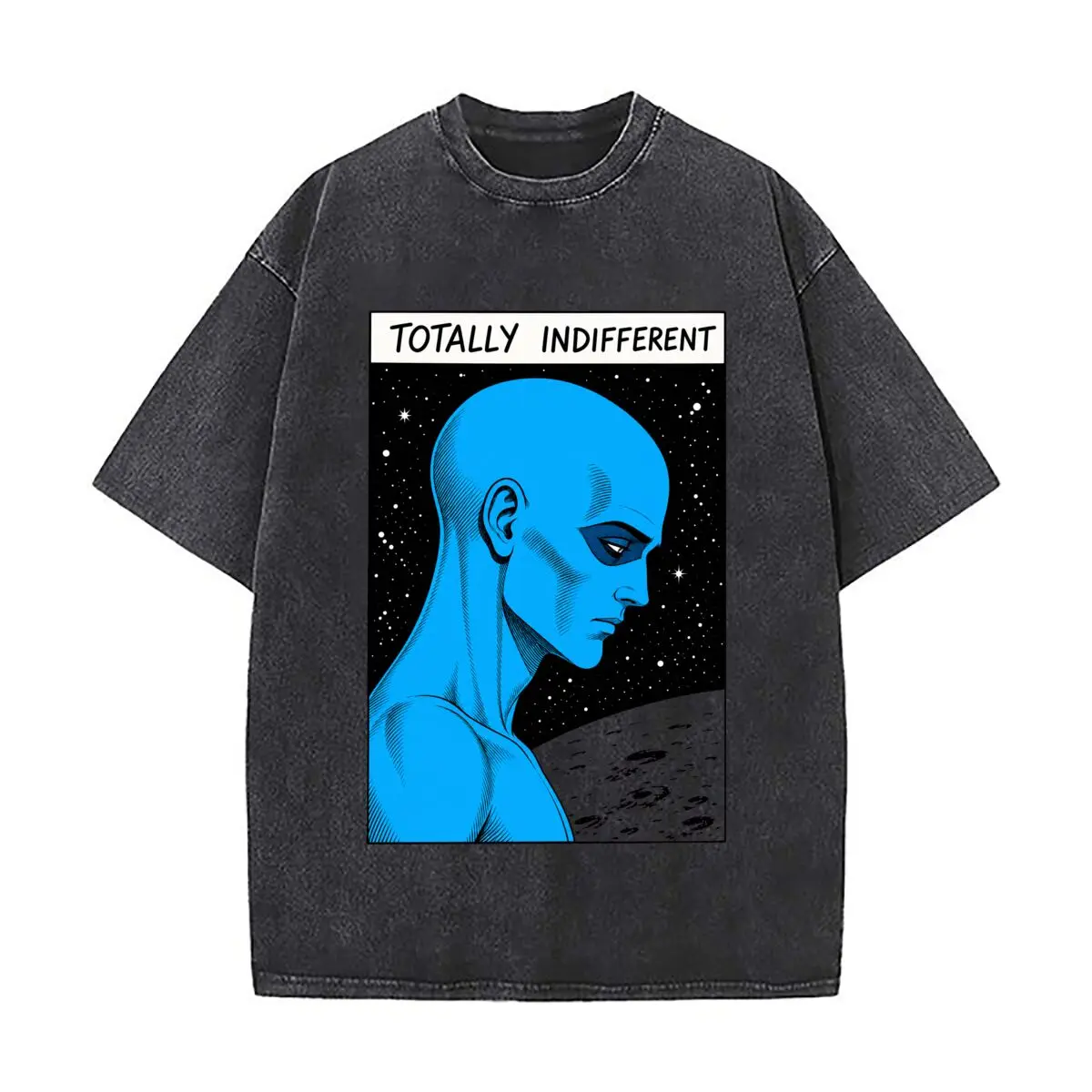 Hauts streetwear surdimensionnés bleus effet vieilli Totally Indifferent Cosmic Figu pour les rendez-vous café