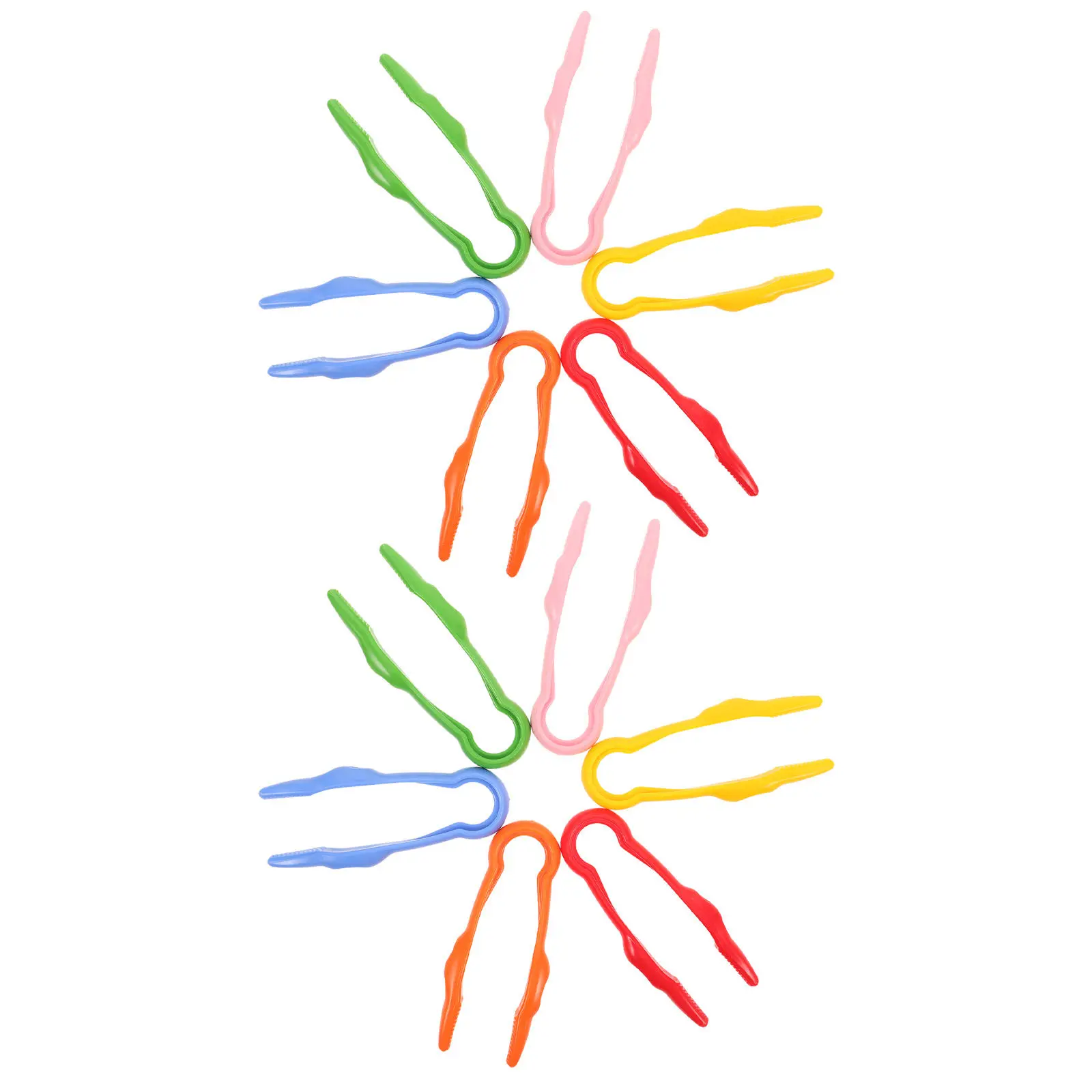 12Pcs Kids Tweezers for Fine Motor Skills Plastic Craft Tweezers Outdoor Exploration Sensory Play Science Beads Jewellery Making