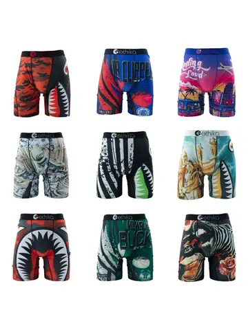 ETHIKA 1Pcs Sexy Men Underwear Boxers Breathable Man Swimming Underpants Plus Size S-3XL Mens Panties Trunks Men's Boxer Briefs