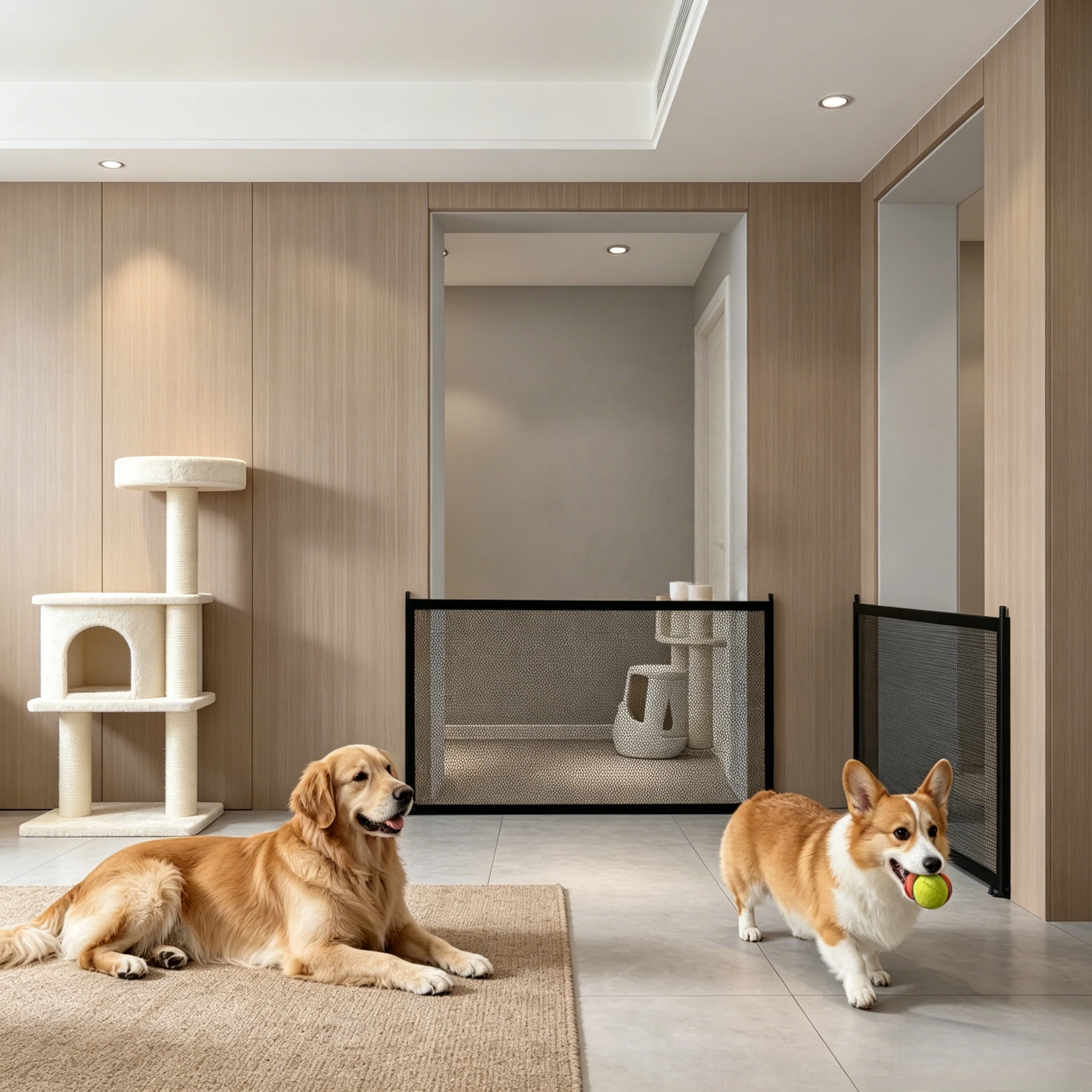No-Drill Adjustable Pet Fence Gate, Portable Easy-to-Install Universal Gate for Cats and Dogs, Suitable for Doorways
