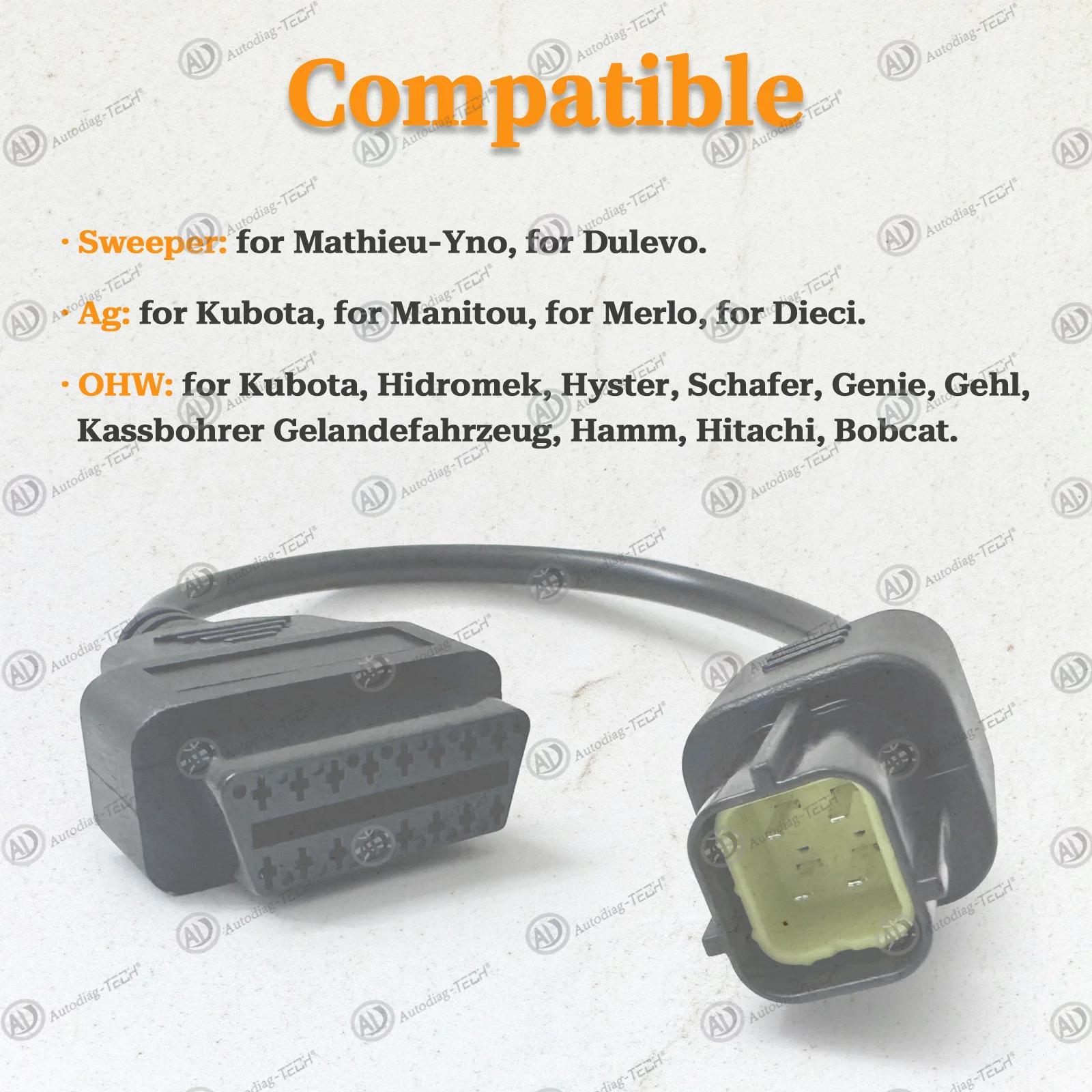 Obd2 Adapter 382426 for KUBOTA 4pin OBD1 to 16pin OBD2 Cable,Fits Kubota Diagmaster Python 4 Pin Diagnostic Interface Connector