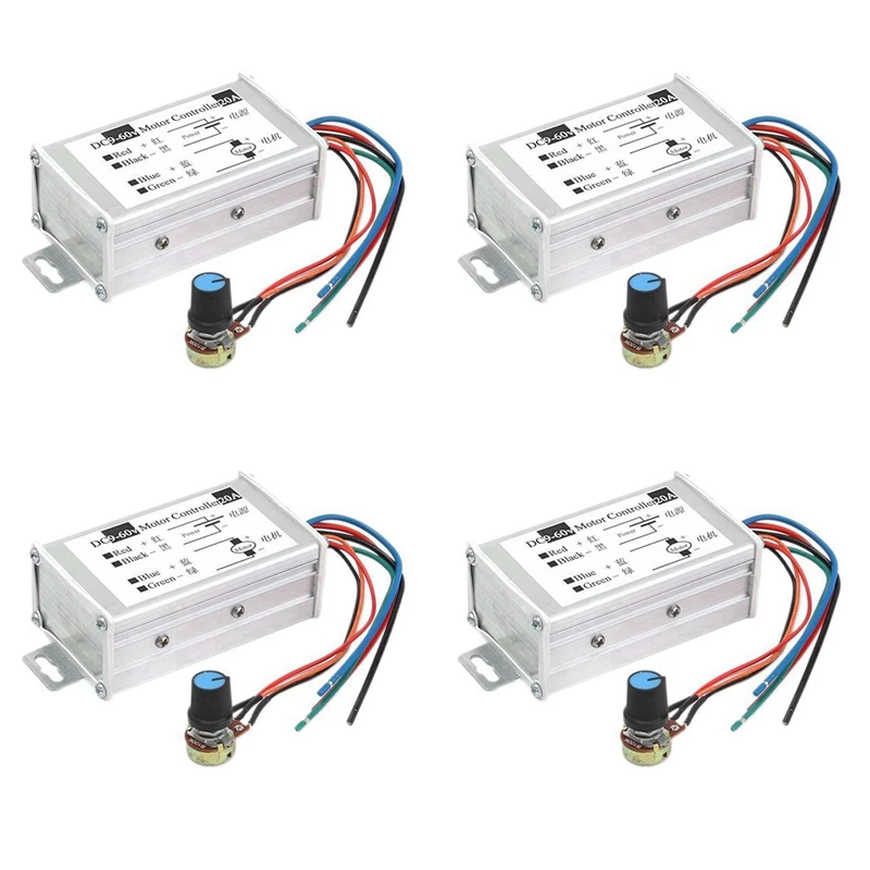 LJL-4X Motor Speed Controller DC9V 12V 24V 48V 60V PWM Motor Speed Controller Regulator Driver 0-1200W Adjustable Current