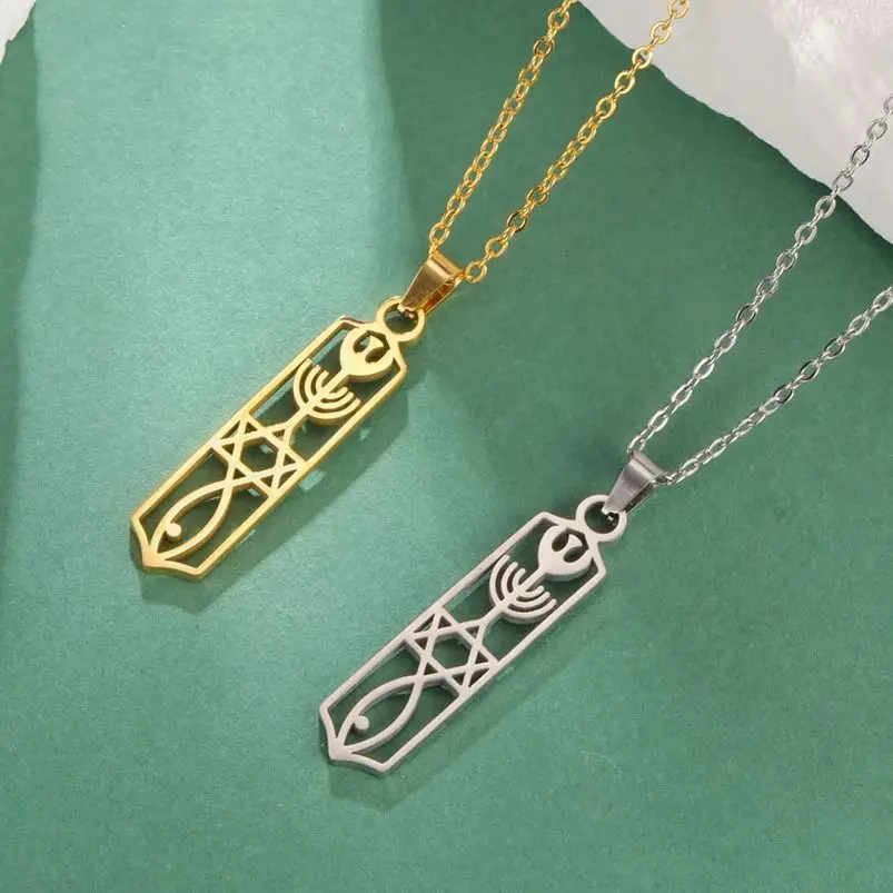LIKGREAT-collar de estrella mesiánica de David para hombres y mujeres, colgante de hexagrama Menorah judío de acero inoxidable, joyería cristiana de Israel