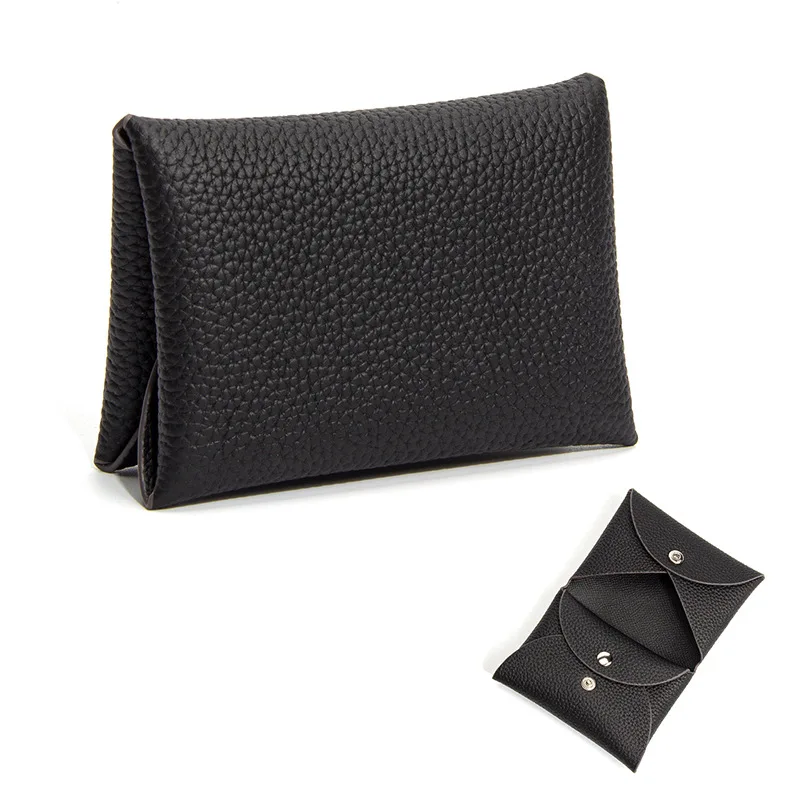 Cowhide Mini Envelope Card Bag Women's Business Card Holder Credit Cards Document Bag Coin Purse Designer Classic Card Bag