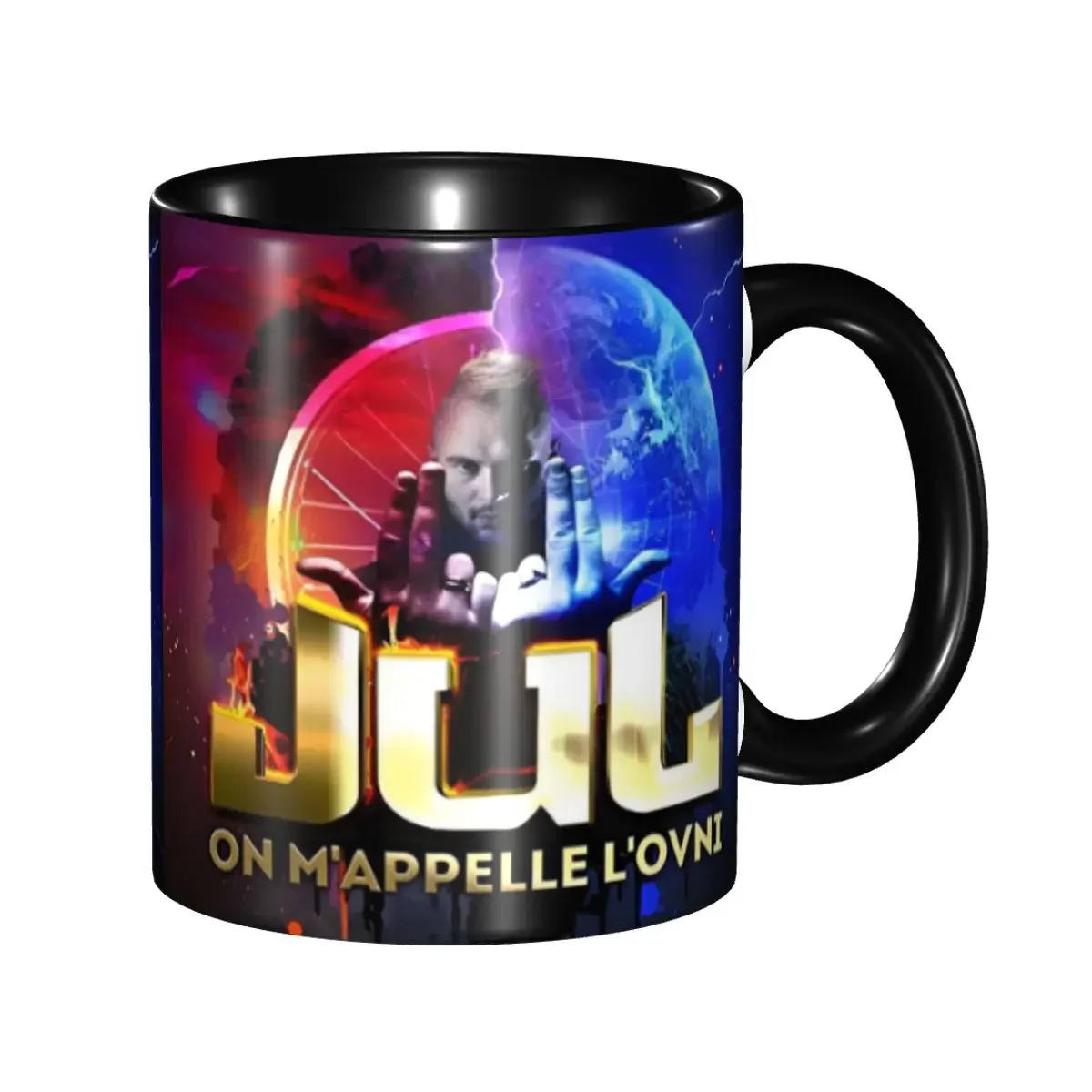 Customized J-Juls Hip Hop Gesture Coffee Mugs DIY Rapper Music French Singer Ceramic Tea Milk Mug