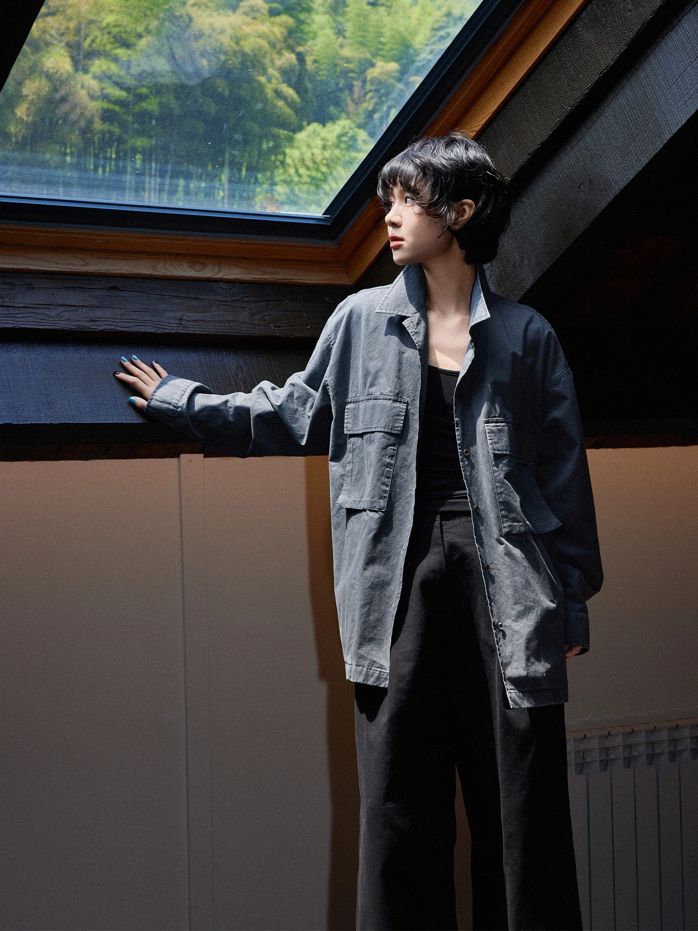 

Loose Casual Denim Jaet Women's Fall New Sle Korean Loose Fit Top by Buue Comfortable Relaxing Feel Cotton Long Sve