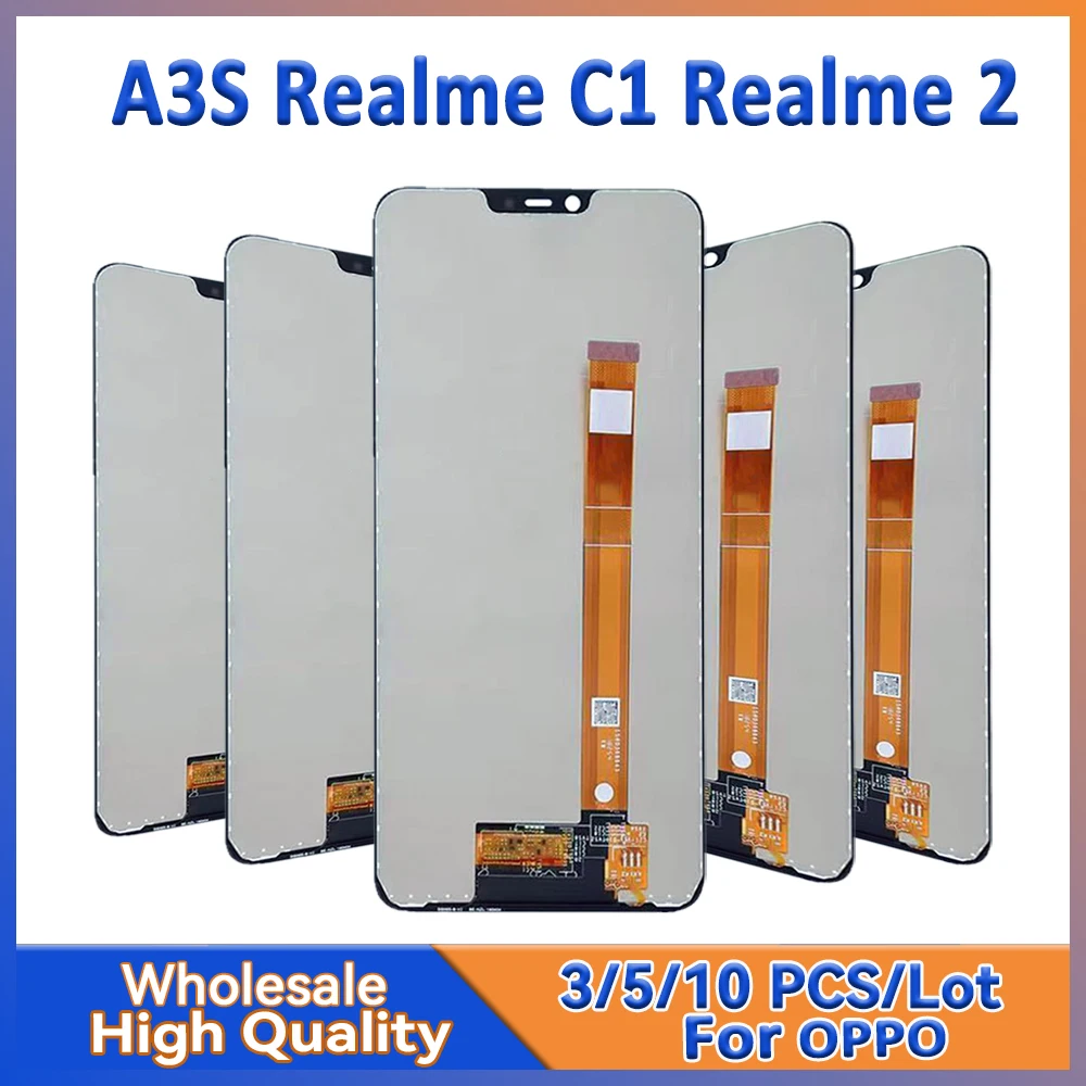 

Wholesale 3/5/10 pieces Lot For OPPO A3S Lcd Display Screen With Touch Assembly For Realme C1 Realme 2