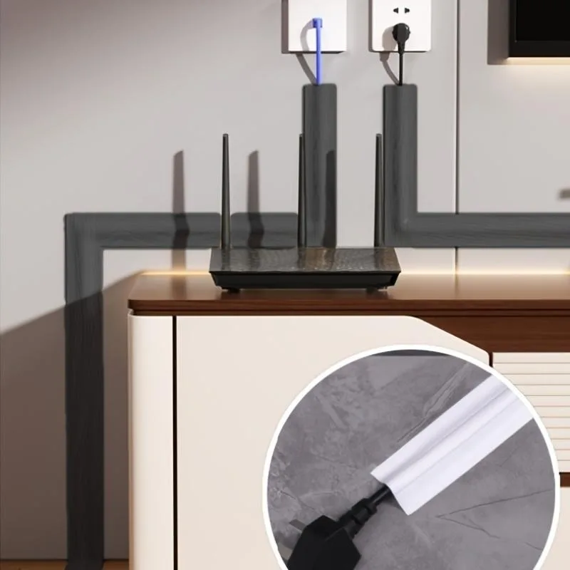 1 Roll Long Wire Protection Strip for Network Cables Open Wire Crimping Groove Hidden Cable Protector Self Adhesive PVC Wire