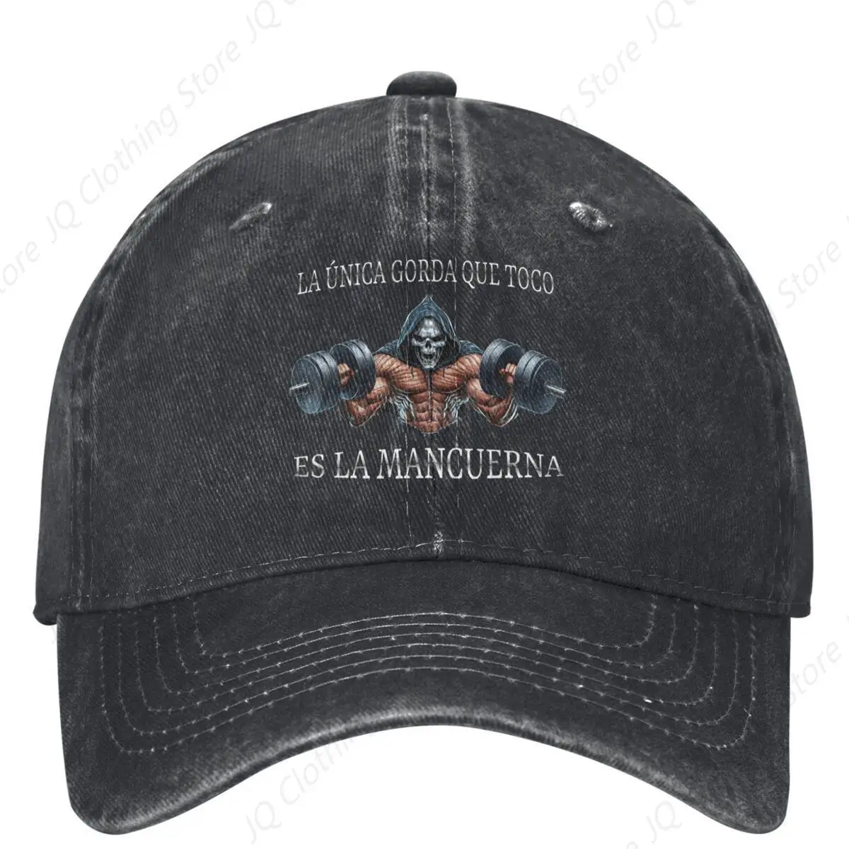 Calacas Chidas Gym Denim Baseball Cap LA UNICA GORDA QUE TOCO ES LA MANCUERNA Men Hip Hop Hats Summer Retro Skate Baseball Caps