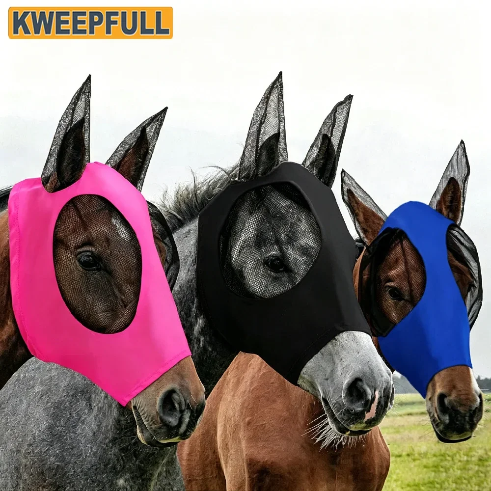 Anti-mosquito Horse Hood, Multi-size Breathable Horse Mask, Suitable for Small, Medium and Large Horses, Pasted To Prevent Mosqu