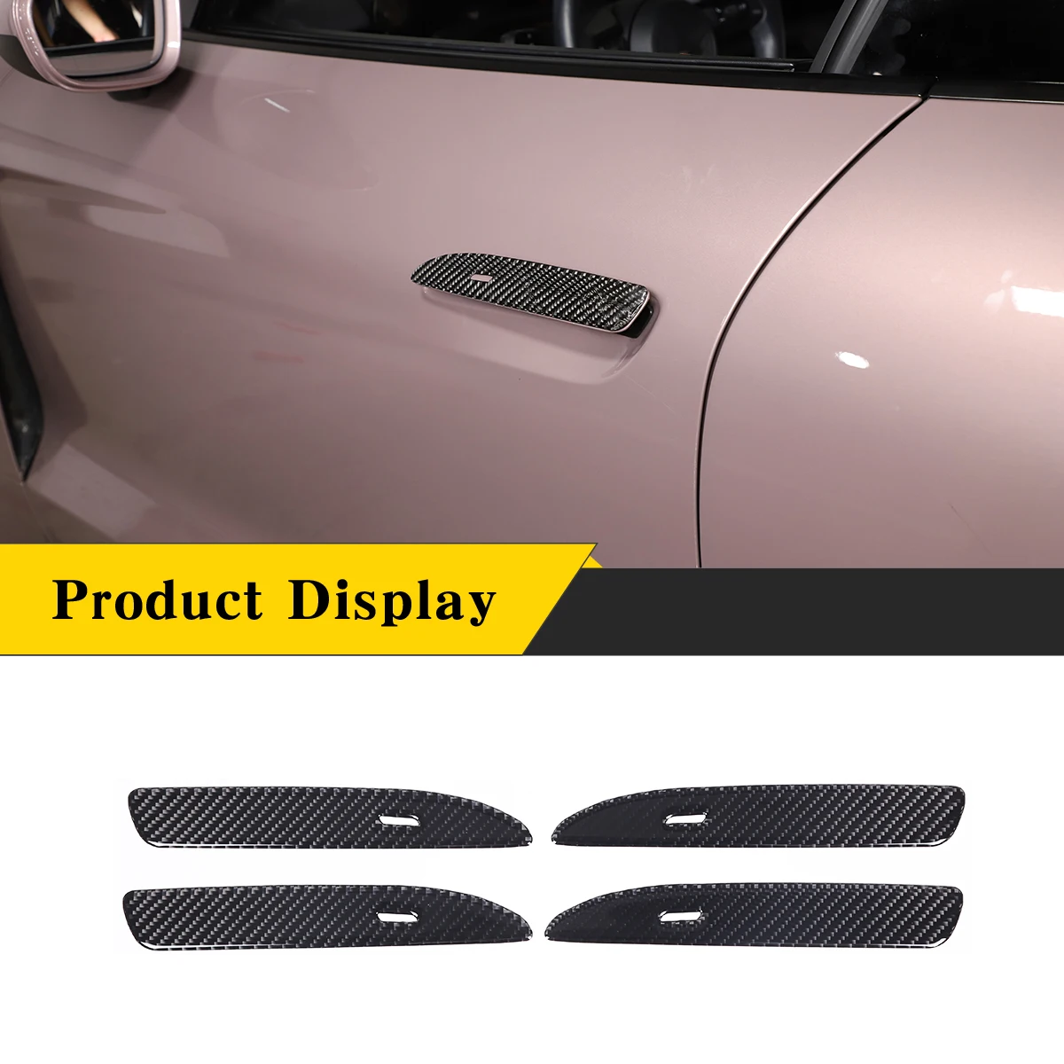 

For Porsche Taycan 2019 2020 2021 2022 Soft Carbon Fiber Car Door Handle Frame Panel Trim Sticker Car Exterior Accessories