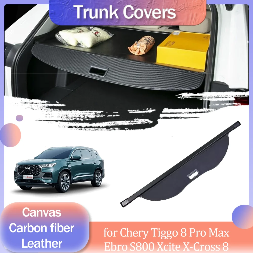 Car Trunk Cover for Chery Tiggo 8 Pro Max Ebro S800 Xcite X-Cross 8 2018~2026 Storage Cargo Rack Curtain Waterproof Accessories