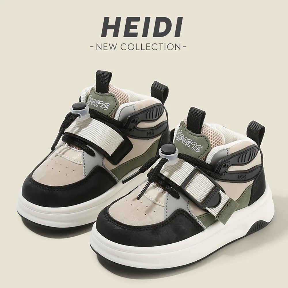 

PU Leather Sport Shoes For Children Trend Fashion Kid's Sneakers Anti-slippery Boy's Girl's Running Shoes Casual Footwear