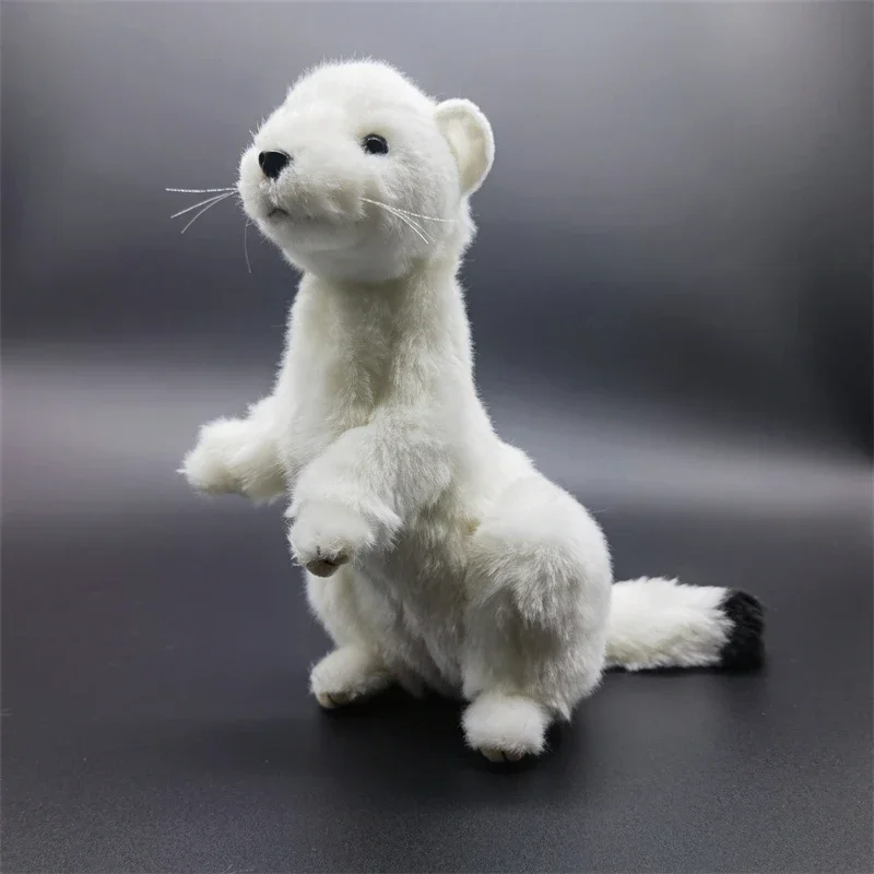 23cm Fidelity Cute Short Tail Ferret Cartoon Animals Soft Stuffed Plush Doll Toys Throw Pillow Simulation Children Birthday Gift