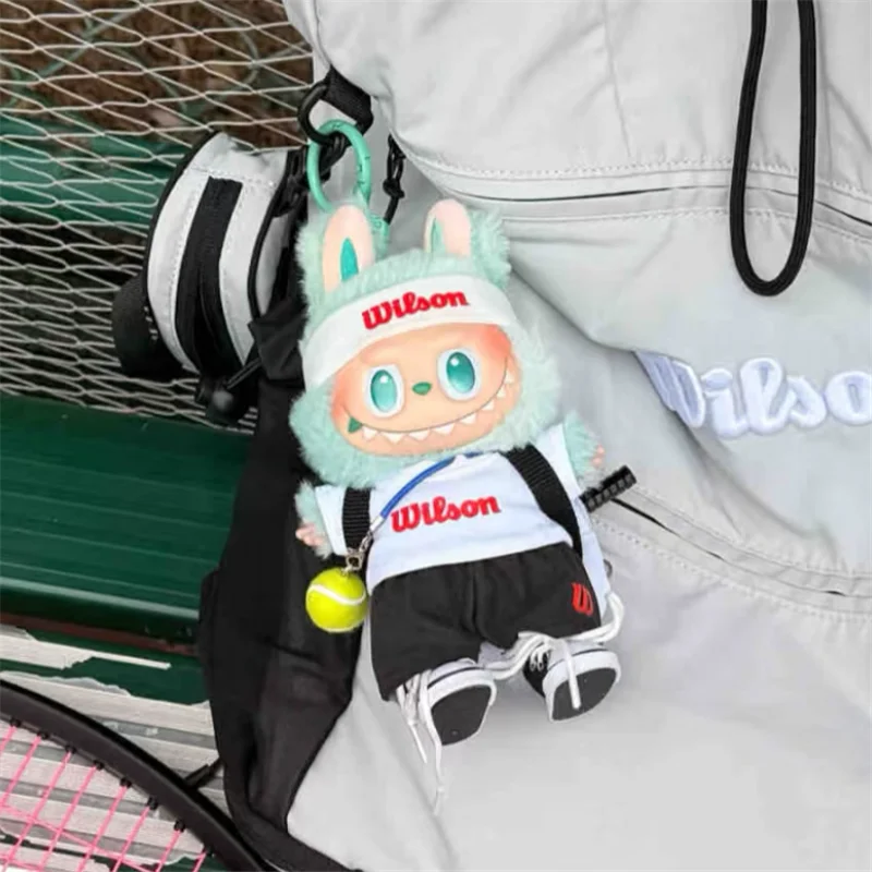 15 17ซม.สําหรับLabubuตุ๊กตาชุดกีฬาเทนนิสแต่งตัวPeakedหมวกผ้าใบรองเท้าเสื้อยืดเสื้อผ้านั่งอุปกรณ์เสริม