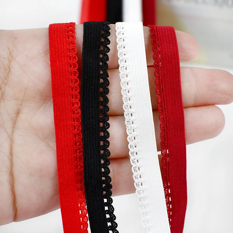 

10/30/50M 10mm Rubber Elastic Band Lace for Sewing Bra Strap Underwear Stretch Ribbon Tape Clothes Decoration Trimming Accessory
