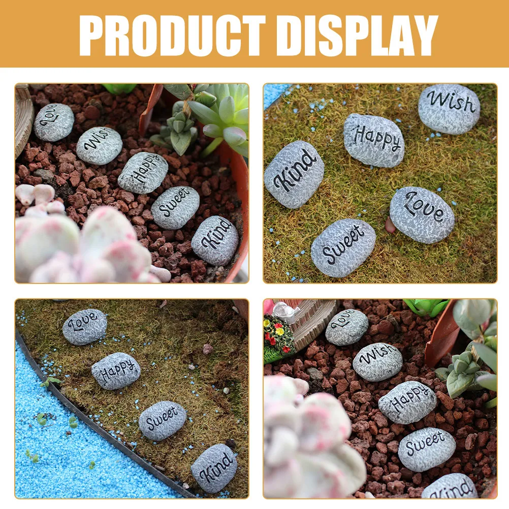 Aquarium Decorative Pebbles 10Pcs Resin Garden Stones for Fish Tanks Planters Ponds Fountains and Landscaping