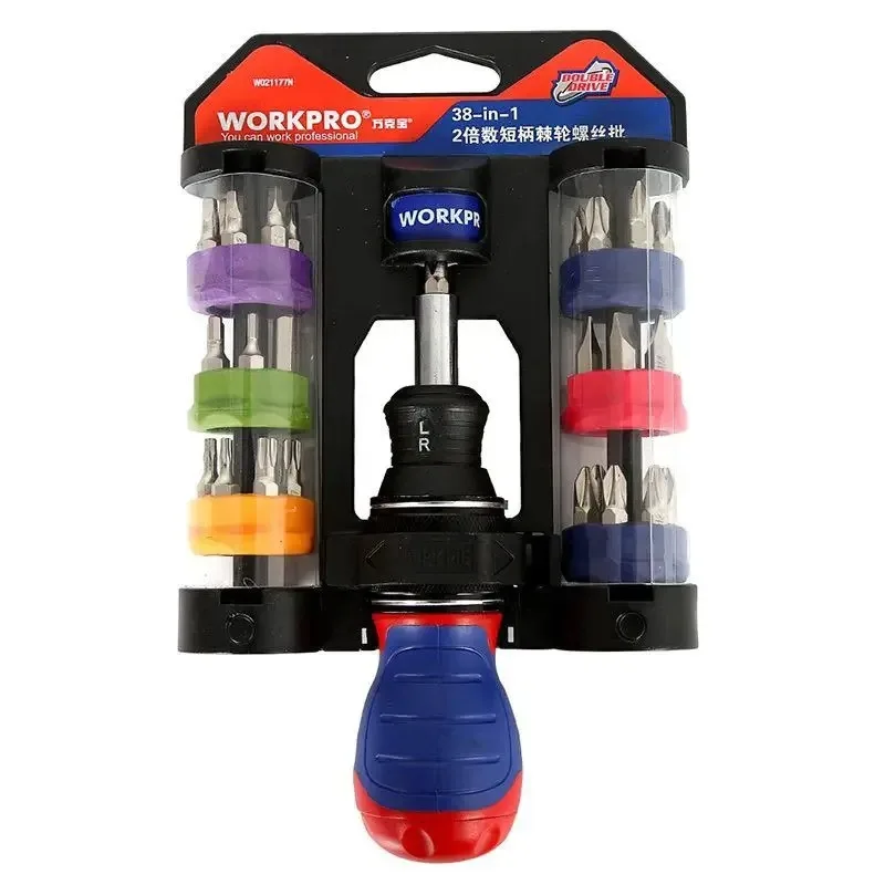 Everbright Store Screwdriver Cross Word Plum Blossom Multi-functional Screwdriver 38 in 1 with Magnetic Ratchet Screw Batch