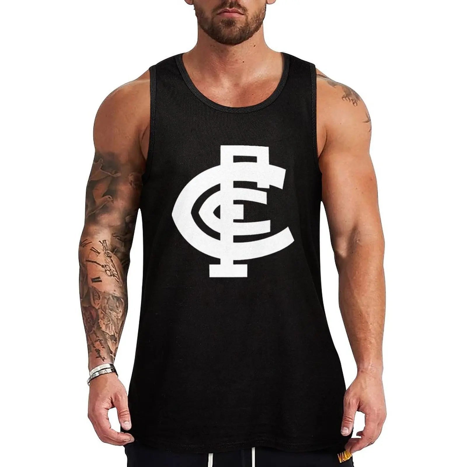 

Carlton logo Tank Top summer clothes gym clothes man fitness Men's gym t-shirts