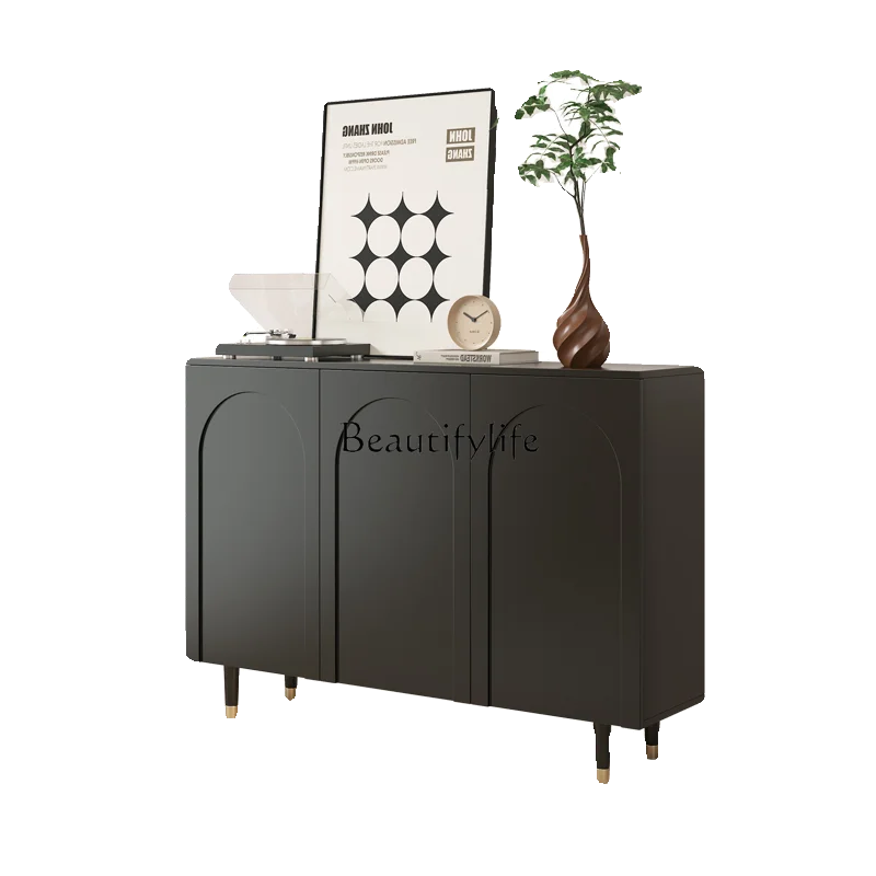 

French solid wood leg shoe cabinet light luxury entrance modern simple large-capacity locker