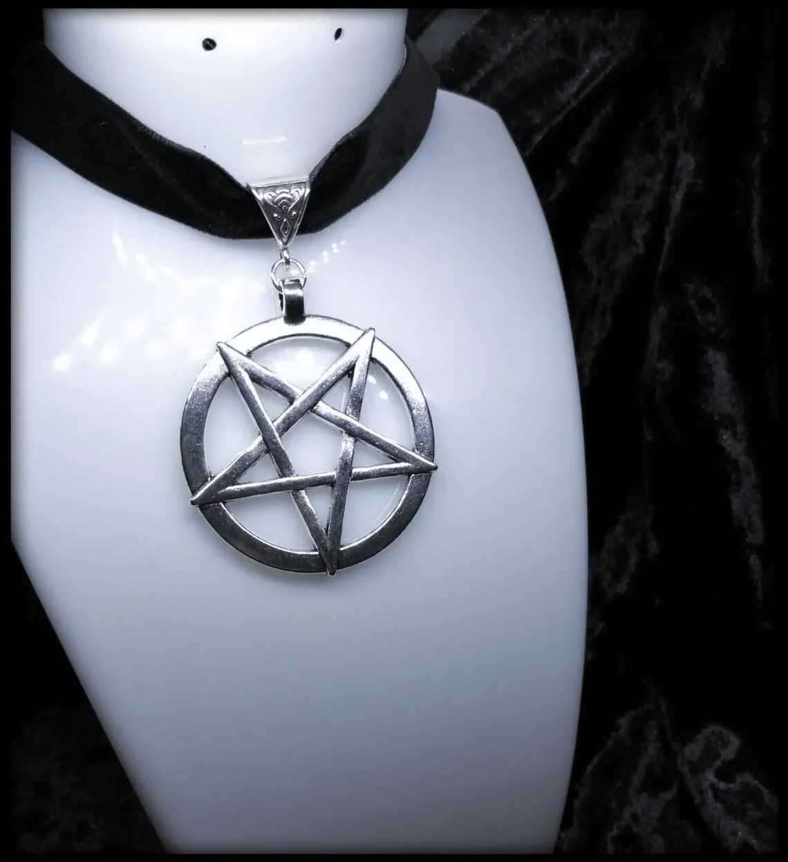 Goth Gorgeous Inverted Pentagram Silver Necklace