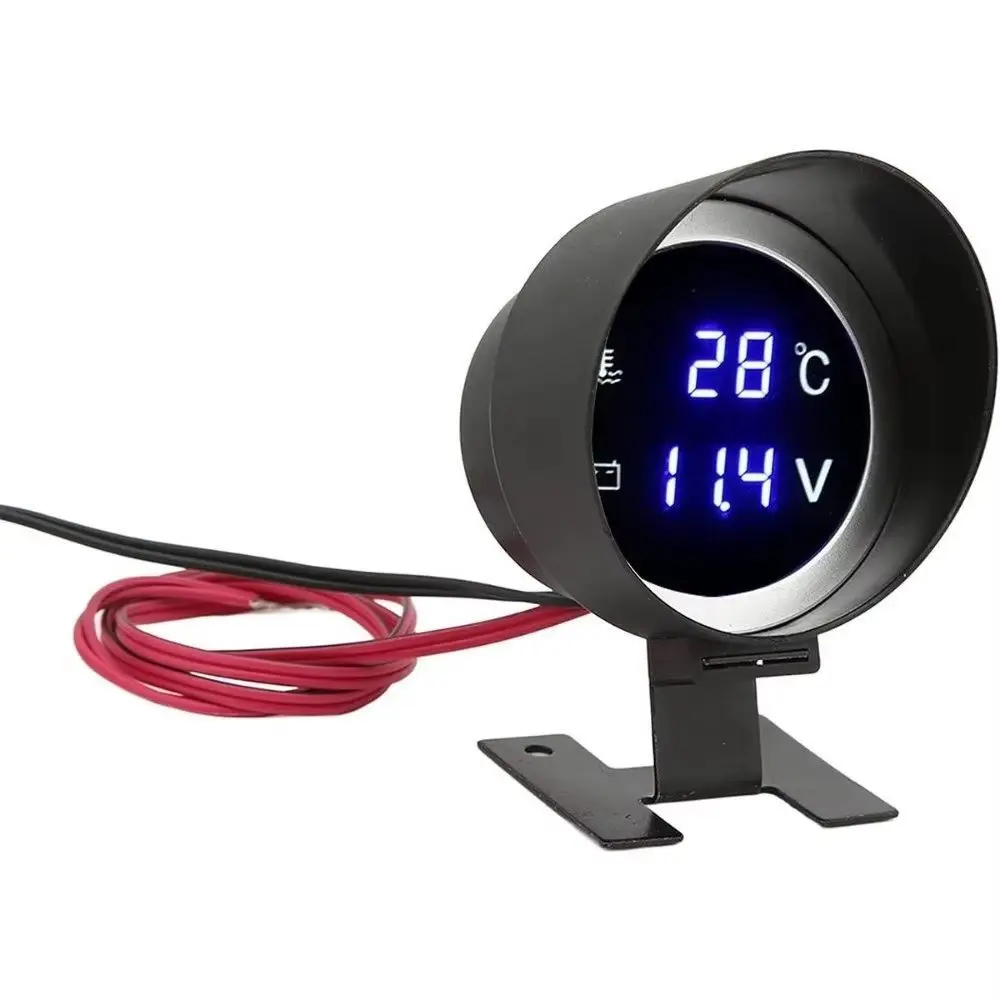 12V 24V 2‑in‑1 Digital Water Temp Voltmeter Gauge Universal For Car Truck Dashboard Modification