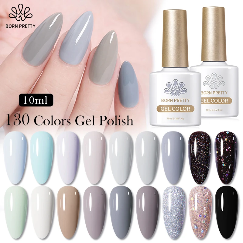 

BORN PRETTY 10ml Gray Blue Green Gel Nail Polish Autumn Winter Gorgeous Color Soak Off UV Gel Semi-Permanant Nail Art Vanish