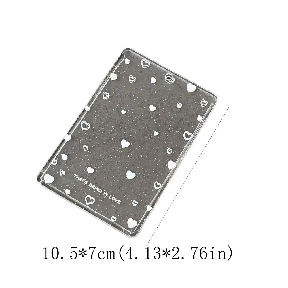 透明アクリルフォトカードホルダーキーホルダー付きかわいいフォトカードケースインパターン印刷画像アルバムアイドルカードディスプレイ