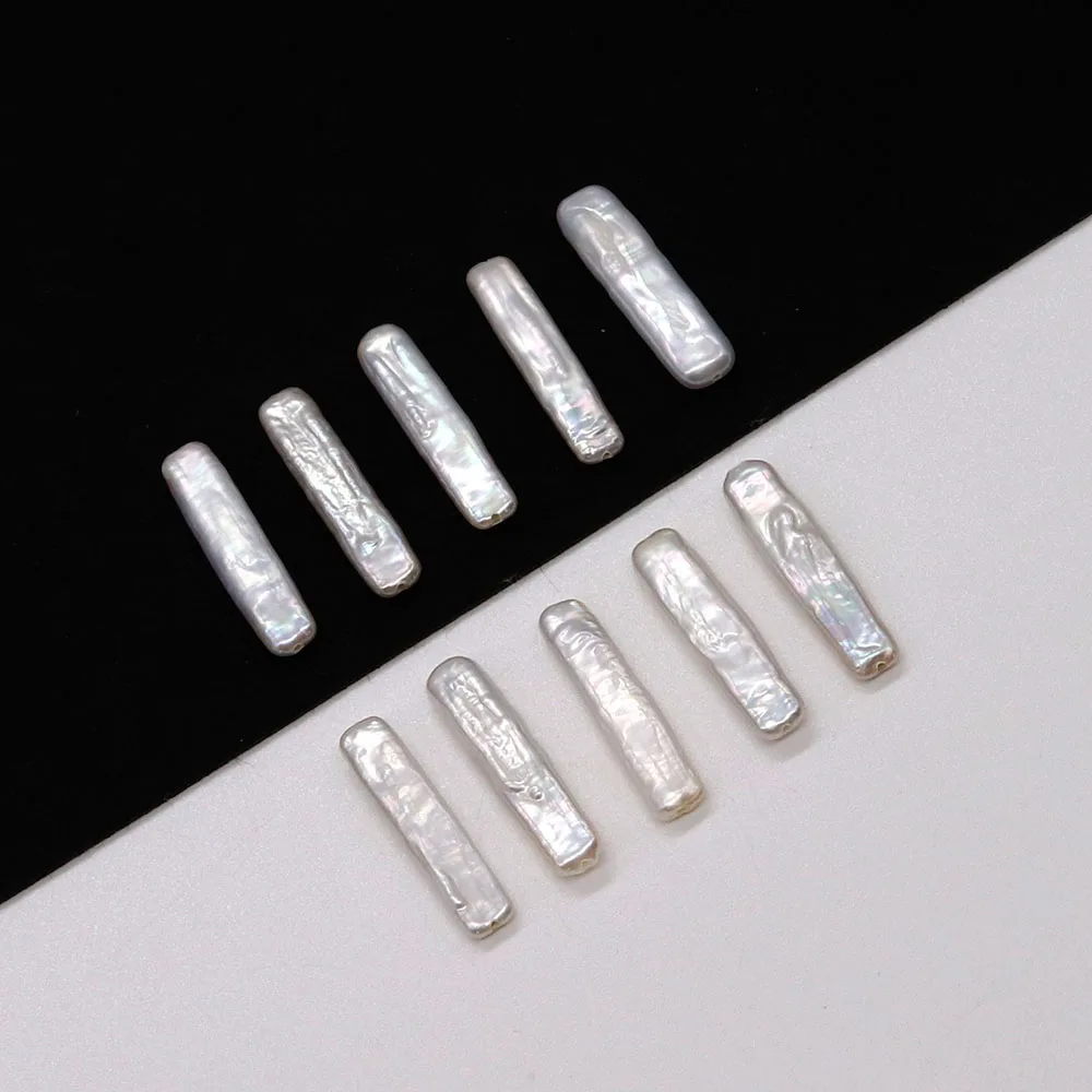 Natural Freshwater Pearl Rectangular Beads Irregular Baroque Fashion Jewelry Charm Making DIY Necklace Earrings Accessories