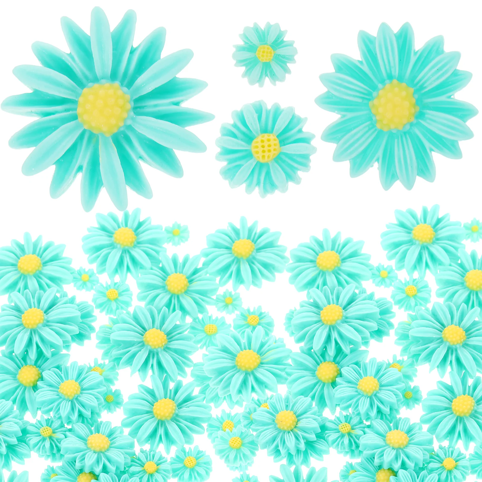 60 Pcs Flower Phone Case Little Daisy Ornament Cover Hairpin 06X27X27CM DIY Sky-blue Charm Child