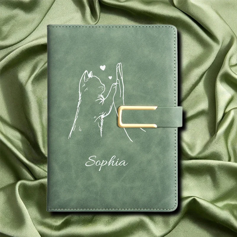Personalized Engraved Name Hardcover Faux Leather Notebook - Elegant Gift for Teachers, Friends, Colleagues, Graduation